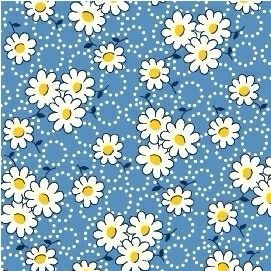 Windham Fabrics ~ Feedsack ~ Ring Daisies Blue
