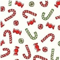 Windham Fabrics ~ Storybook Christmas ~ Candy Cane White