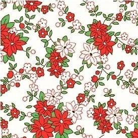 Windham Fabrics ~ Storybook Christmas ~ Poinsettias White