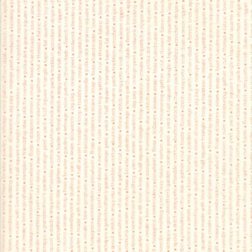 Moda Fabrics ~ Handmade ~ Text Coral on Cream
