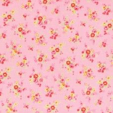 Lecien Fabric ~ Antique Flower Pastel ~ Tiny Rose Bouquet Pink
