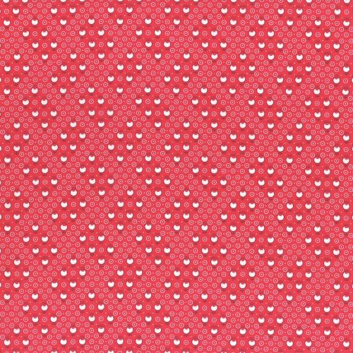 Lecien Fabric ~ Retro 30's Smile Child ~ Circle Flower Red