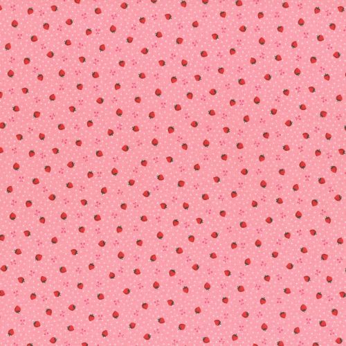 Lecien Fabric ~ Retro 30's Smile Child ~ Strawberries Pink