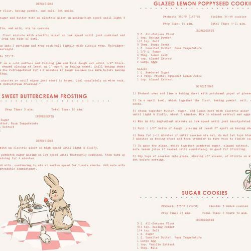Penny Rose Fabrics ~ Bunnies & Cream ~ Recipes Pink