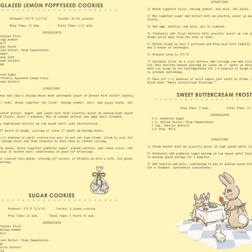 Penny Rose Fabrics ~ Bunnies & Cream ~ Recipes Yellow