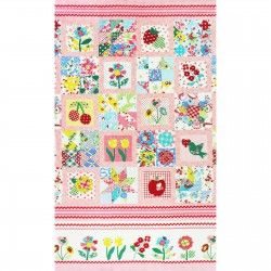 Lecien Fabric ~ Old New 30's 2017 ~ Panel Pink