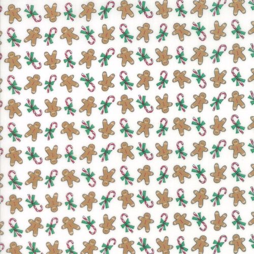 Moda Fabrics ~ Sugar Plum Christmas ~ Gingerbread Boys Icicle White