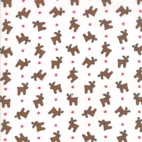 Moda Fabrics ~ Sugar Plum Christmas ~ Reindeer Paws Icicle White