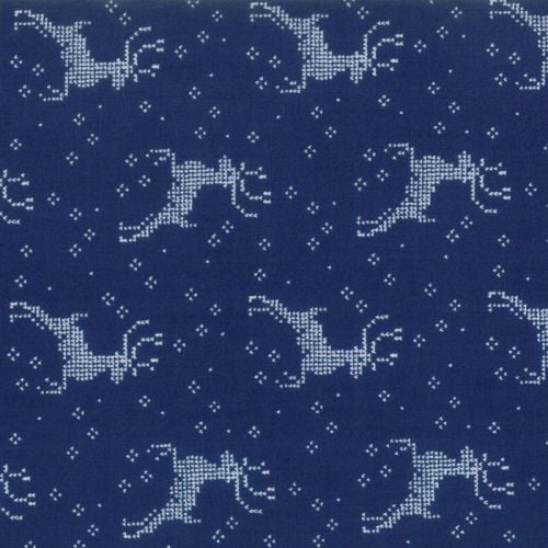 Moda Fabrics ~ Nordic Stitches ~ Reindeer Blue