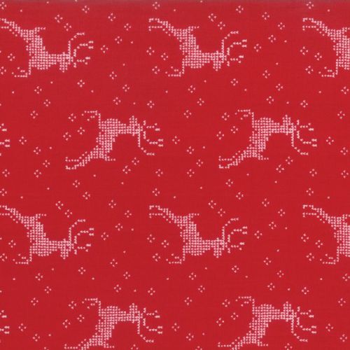 Moda Fabrics ~ Nordic Stitches ~ Reindeer Red
