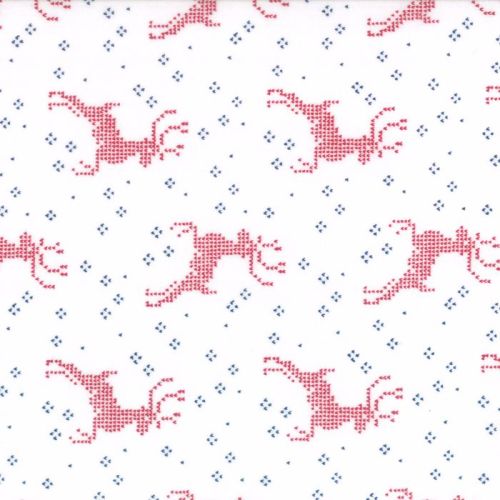 Moda Fabrics ~ Nordic Stitches ~ Reindeer Red on Snow