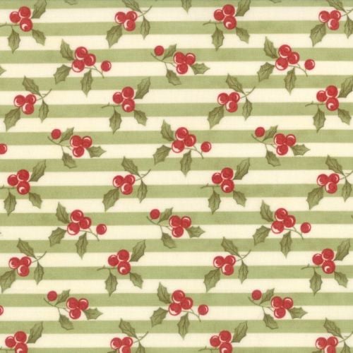 Moda Fabrics ~ Snowfall ~ Garland Stripe Green
