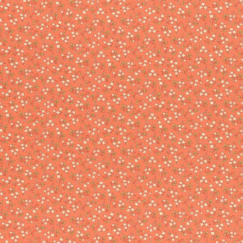 Lecien Fabric ~ Retro 30's Smile Child Spring 2017 ~ Ditsy Floral Orange