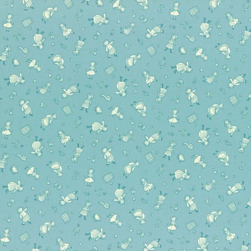 Lecien Fabric ~ Retro 30's Smile Child Spring 2017 ~ Dolls and Notions Teal