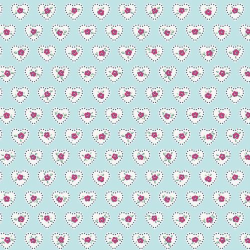 Penny Rose Fabrics ~ Little Dolly ~ Dolly Hearts Blue