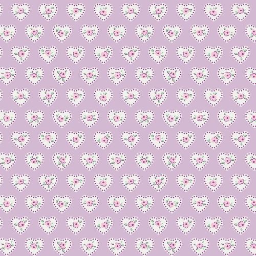 Penny Rose Fabrics ~ Little Dolly ~ Dolly Hearts Lilac