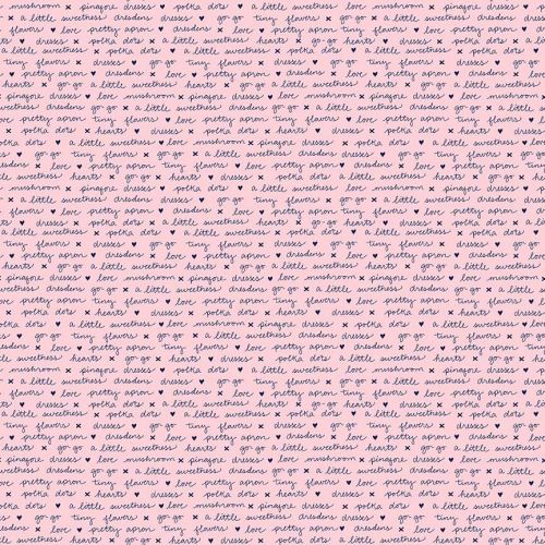 Riley Blake ~ A Little Sweetness ~ Text Pink