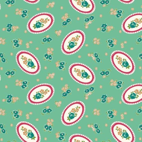 Penny Rose Fabrics ~ Prim and Proper ~ Medallion Mint