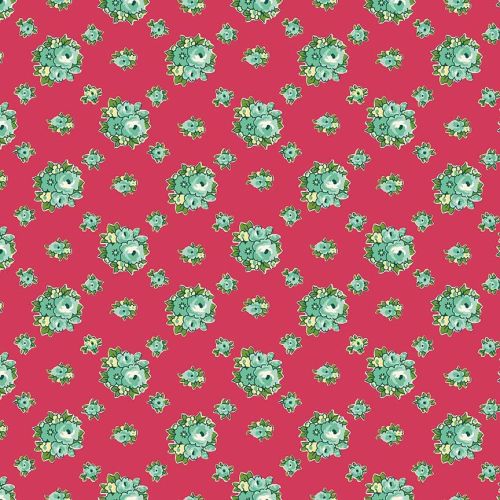 Penny Rose Fabrics ~ Prim and Proper ~ Medium Floral Raspberry