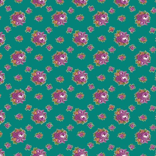 Penny Rose Fabrics ~ Prim and Proper ~ Medium Floral Teal