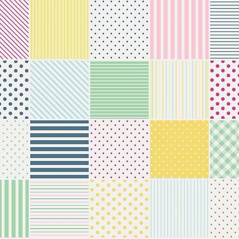 Penny Rose Fabrics ~ Little Dolly ~ Blocks Yellow HALF METRE