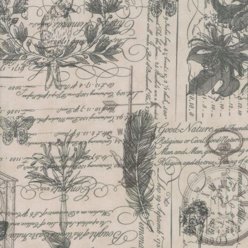 Moda Fabrics ~ Quill ~ Botanical Sketchbook Parchment