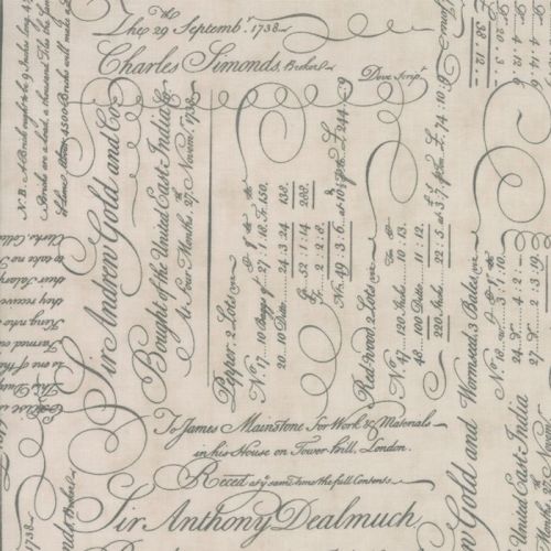 Moda Fabrics ~ Quill ~ Script Ledger Parchment