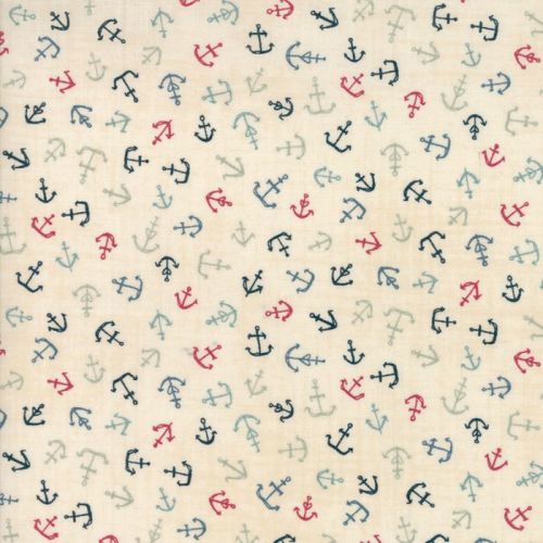 Moda Fabric ~ Ahoy Me Hearties ~ Anchors Multi