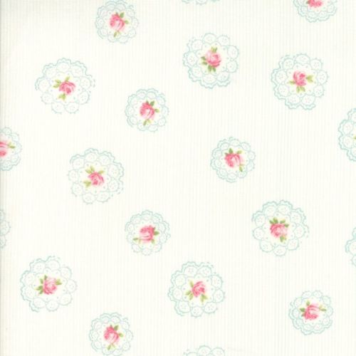 Moda Fabric ~ Caroline ~ Daily Roses Linen White