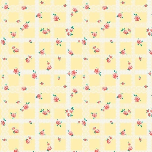 Penny Rose Fabrics ~ Bunnies & Blossoms ~ Lace Yellow