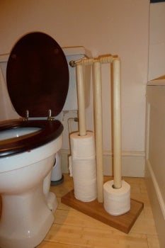 2ND ONLY Cricket Stumps Loo Roll Holder - Natural Finish