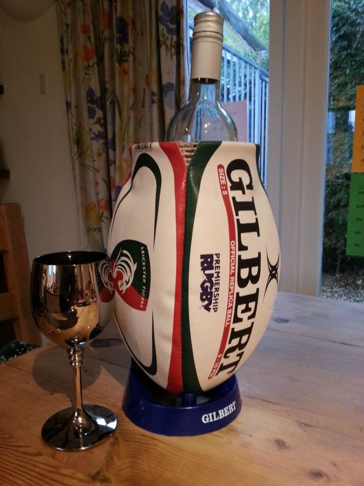 Leicester Tigers Rugby Ball Wine Cooler