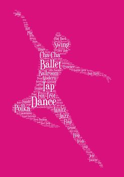 Dance Print - White on Pink