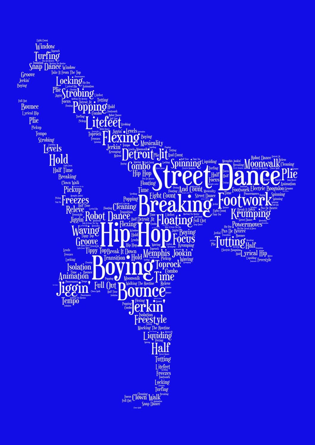 Streetdance Print - White on Blue
