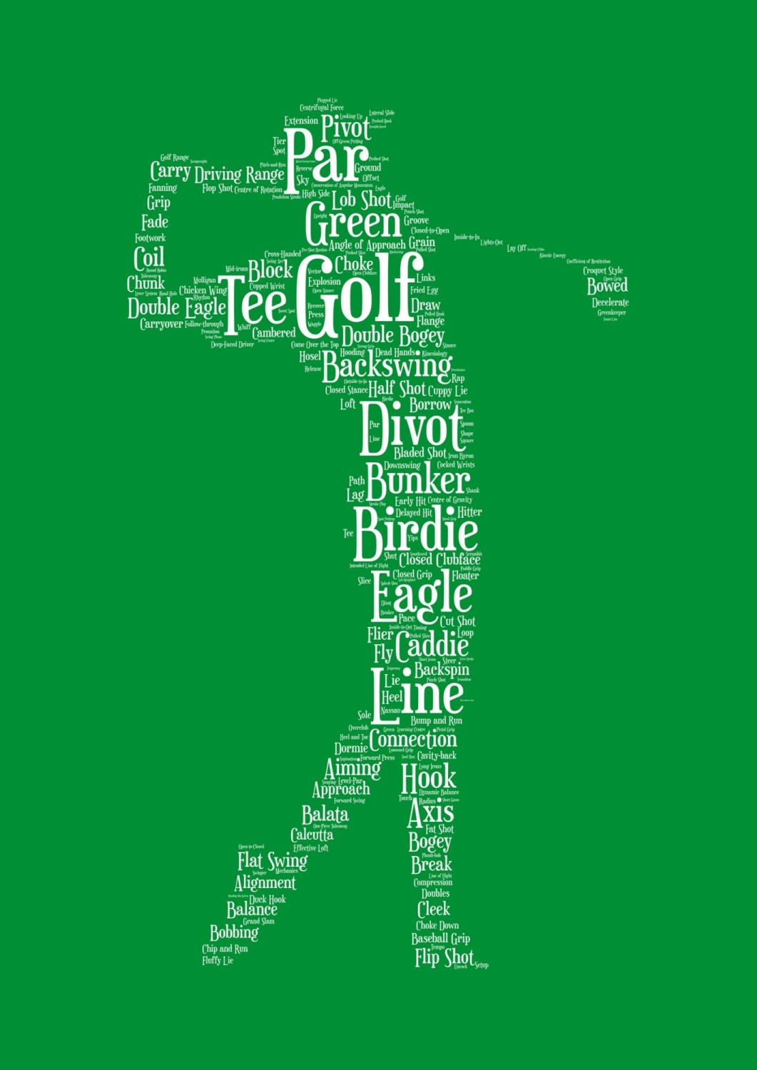 Golf Print - White on Green