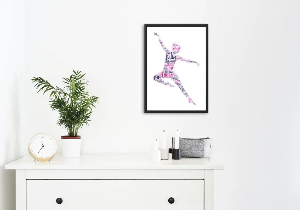 Dance Print - Coloured on White