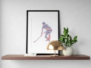 Hockey Print - Coloured on White
