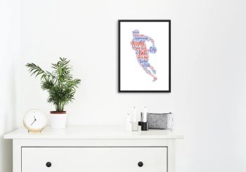 Rugby Print - Coloured on White