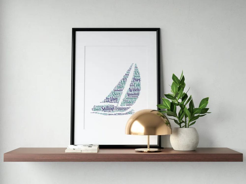 Sailing Print - Coloured on White