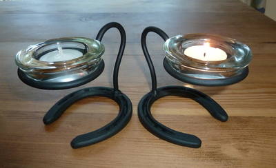 Horse Shoe Candle Holder - Pair