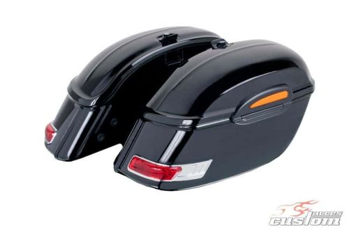 Rigid Saddlebags Top Opening Touring Model Black