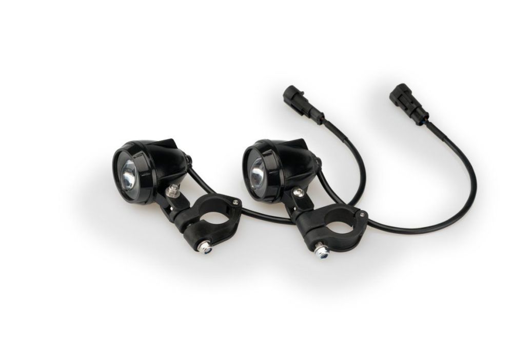 Universal Motorcycle LED Auxillary Lights With Clamps To Fit 25mm Engine Ba