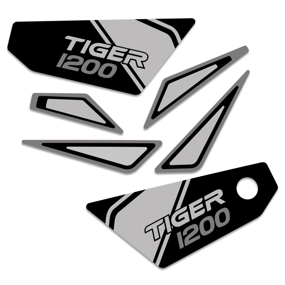 Triumph Tiger 1200GT Rally Pro (22+) Side Panel Decals Black and Grey BRA08