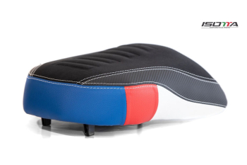 BMW R1200GS (13-19) Isotta Comfort Pillion Seat / Black/White/Red/Blue – HP