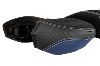 BMW R1200GS incl. Adventure (13-19) Isotta Comfort Riders Seat with Prostate Channel / Black/Blue/Red – Trophy