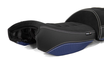 BMW R1200GS incl. Adventure (13-19) Isotta Comfort Riders Seat - Lowered / Black/Blue/Red – Trophy