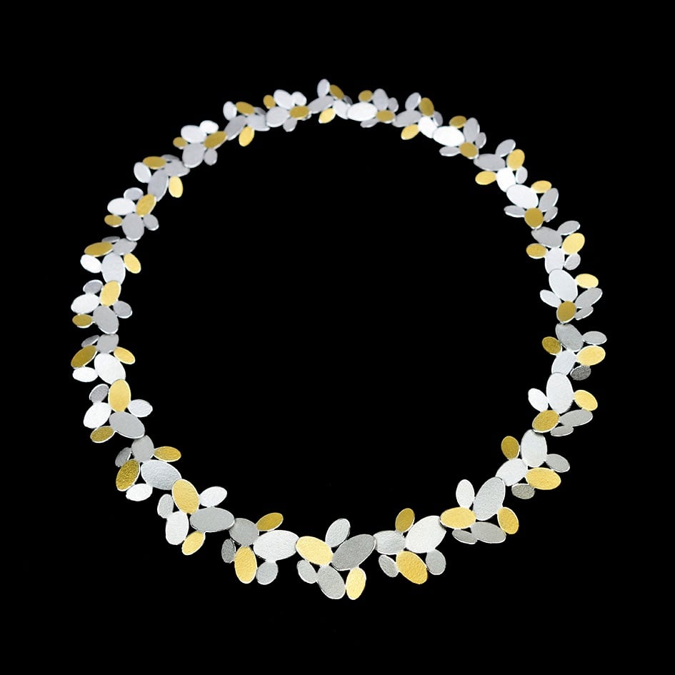 Mixed ovals flower chain necklace IV