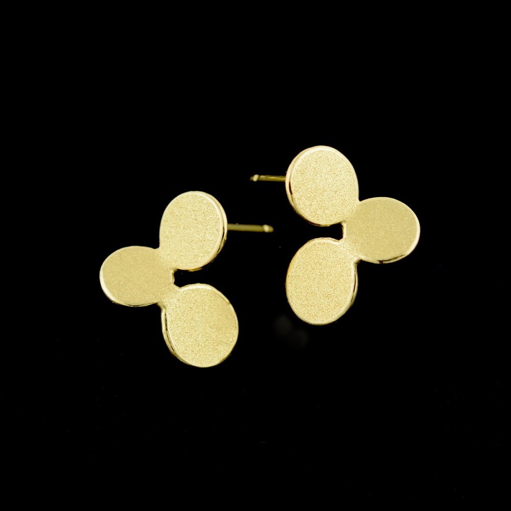 3 circles earrings, 18ct gold