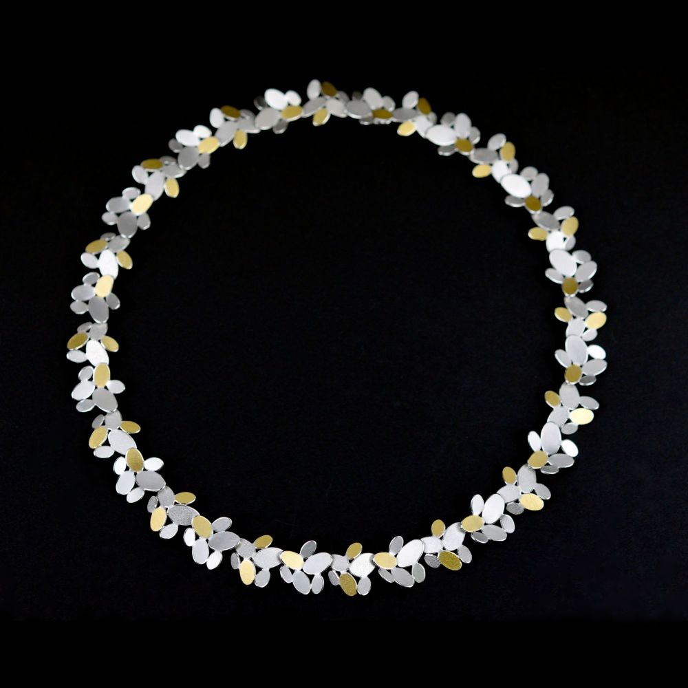 <!-- 003 -->Mixed ovals flower chain necklace VI