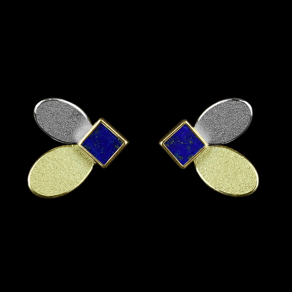 2 oval lapis earrings